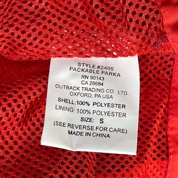 Outback Trading Company Pack-a-roo Parka Backpack Red Size S Small Hiking Lightw - Picture 13 of 13